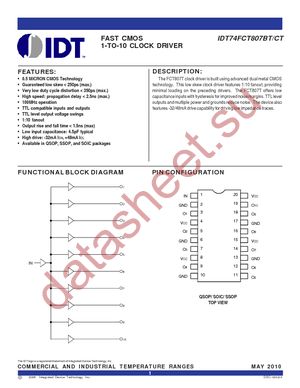 IDT74FCT807BTPY datasheet  
